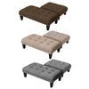 Large Footstool Chesterfield Button Seat Bench Chair Ottoman Pouffe Stool Linen