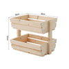 Wooden Vegetable Fruit Basket Stacking Container Slatted Veg Storage Rack Holder