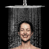 UK Shower Head Large Bath Square Head Waterfall Chrome Rainfall Overhead Kit Set
