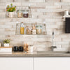 2Pcs Floating Shleves Wall Mounted Bathroom Gold Shower Basket Kitchen Storage