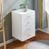 4 Drawer Storage Cabinet Chest of Drawer with Golden Hairpin Leg Bed Side Tables