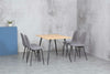 Grey Fabric Dining Chair with Black Legs Living Room Dining Room Lounge Chair