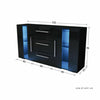 RGB LED Black Storage Cabinet High Gloss TV Unit Stand Sideboard Cupboard