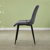 Set of 2 Blue Grey Velvet Dining Chairs Dinning Kitchen Room Metal Leg Padded