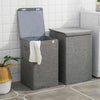 LARGE LAUNDRY BASKETS WASHING CLOTHES STORAGE FOLDING BASKET BIN WITH LID GREY P