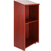Podium Stand 47 in Hostess Stand with Rolling Wheels&Storage Shelve Brown