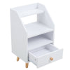 4Tier White Nightstand Bedside Table Side End for Small Space Open Storage Shelf