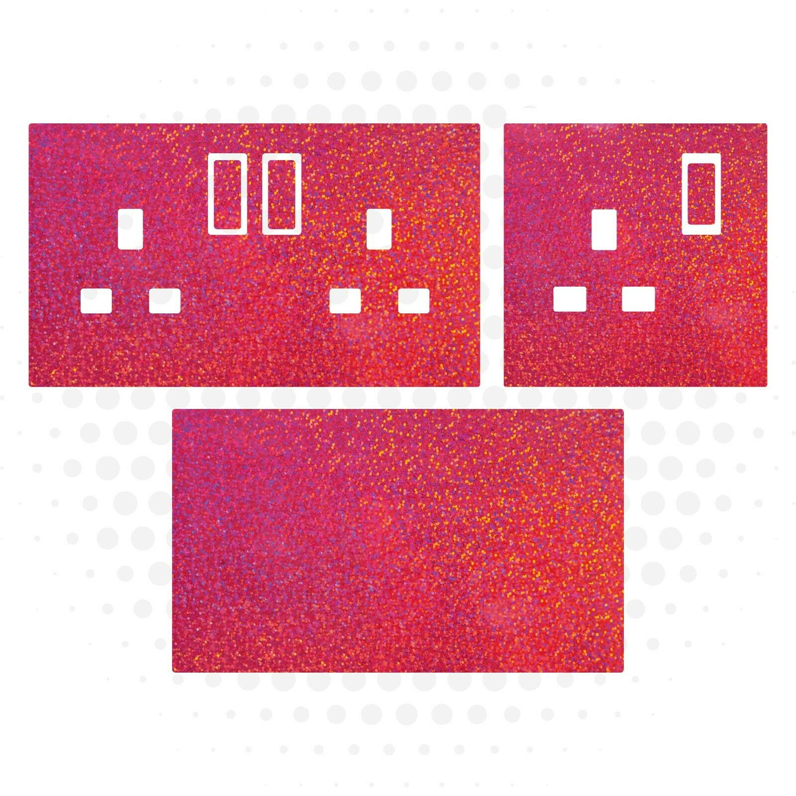 Glitter Effect UK Plug Socket Stickers Kids Bedroom Living Room Black ...