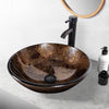 Bathroom Sink Vessel Basin Countertop Glass Wash Bowl Tap Waste Set Cloakroom UK
