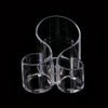 Clear Acrylic 3 Cylindrical Holder Brush Makeup Cosmetic Organizer Stand Box