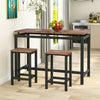 Bar Table and Stool Set For Kitchen Dining Room 2 Metal And Wood Stools High