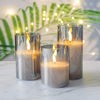 3pcs Authentic Flame Battery Flickering LED Candle Lights Glass Jar Wax | Indoor
