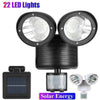 22 LED Head Solar Spot Motion Sensor Outdoor Security Detector Floodlight Lamp