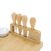 Large Natural Bamboo Cheese Board Set includes 4 Cheese Knives Cutting & Serving