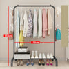 Clothes Garment Rail Rack Hanging Display Stand Shoes Storage Shelves Heavy Duty