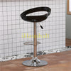 2* Black Bar Stools Curved Glossy ABS Seat Gas Lift Swivel Chrome Leg Pub Club