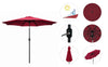 Mondeer 2.7M/3M Garden Parasol Umbrella Round Sun Shade Crank Tilt Red/Beige