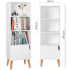 Modern Storage Cabinet Cupboard w/3 Shelves & 1 Door Bookcase Sideboard White