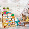 6-Tier Kids Wooden Book Shelf Sling Storage Rack Organizer Bookcase Bookshelf UK