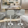 Pair of Breakfast Bar Stool PU Seat Swivel Kitchen Gas Office Chair Lift Grey