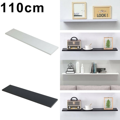 High Gloss Wood Floating Wall Shelf Shelves White Black Display Storage Unit UK