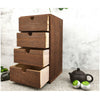 Rustic Wooden Chest Drawers Storage Organizer Small Trinket Box Desktop Cabinet