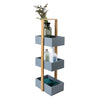 3 Tier Bamboo & MDF Bathroom Bedroom Storage Caddy Unit, 22 x 11 x 81cm - Grey