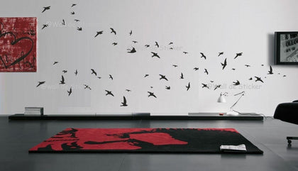 Flock of 23 Flying Birds Living Room Bedroom Bathroom Wall Art Sticker decals