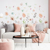 Large Magnolia Roses Spring Flower Art Floral Wall Sticker Decals Self Adhesive