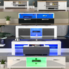 Modern White LED TV Unit Cabinet Stand Matt Body And High Gloss Doors Lights