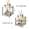 Bedside Chest Wooden Side Table Nightstand 2 Tiers Cabinet Bedroom Furniture Set
