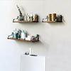 Set of 3 Corner Wall Shelves Industrial Style Metal Wood Shelving Shelf Storage