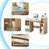 Home Office Computer Desk With Drawers Shelves Study Workstation PC Table Unit
