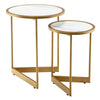Round Nesting Table Set of 2 Modern Coffee Tables Side Table Nightstand