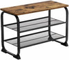 Industrial Shoe Bench Hallway Seat Storage Rack Shelf Organizer Rustic Metal