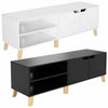 Modern TV Cabinet Stand Unit Wooden Media Storage Space Shelves W/ Doors Drawer