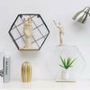 2x Hexagon Metal Wire Wall Shelf Home Decor Storage Floating Shelf w/ Wood Board