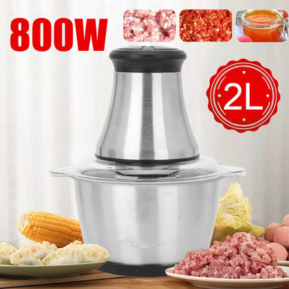 Electric Multi Chopper Food Processor Meat Fruit Vegetable Mixer 2L Nuts Grinde