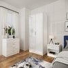 High Gloss Bedroom Furniture Set Wardrobe Chest of 4 Drawers Beside Table White