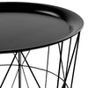Black Round Metal Tray Side End Table Geometric Storage Basket Home Furniture
