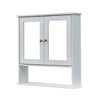 Bathroom Cabinet Storage Cupboard with Mirror Wooden Shelves White Wall Mounted