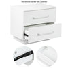 Bedside Table 2 Drawers Nightstand Front High Gloss Bedroom Cabinet w/ LED Light