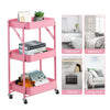 3 Tier Slim Kitchen Storage Trolley Cart Rack Tray Shelf Rolling Wheel W/ Handle