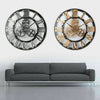 Wall-Clock Gear Horologe Numeral Wooden Living-Room Retro Vintage European-Style
