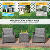 3 Piece Patio Rattan Sofa Set Backyard Outdoor Wicker Conversation Set