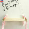 Wall Hanging Wooden Shelf Rope Swing Shelves Storage Baby Kids Bedroom Decor UK