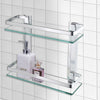 Alu Bath Showering Shelf Storage Rack Glass Corner Wall Holder Caddy Organizers