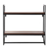 2-Tier Wall Mounted Towel Bar Utility Storage Shelf Rack Bathroom Organizer