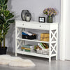 Console Table Sofa Desk w/ Shelves Drawers for Living Room Entryway Bedroom