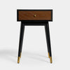 Solid Dark Wood Side Table | Vintage Inspired Side Unit Bedside